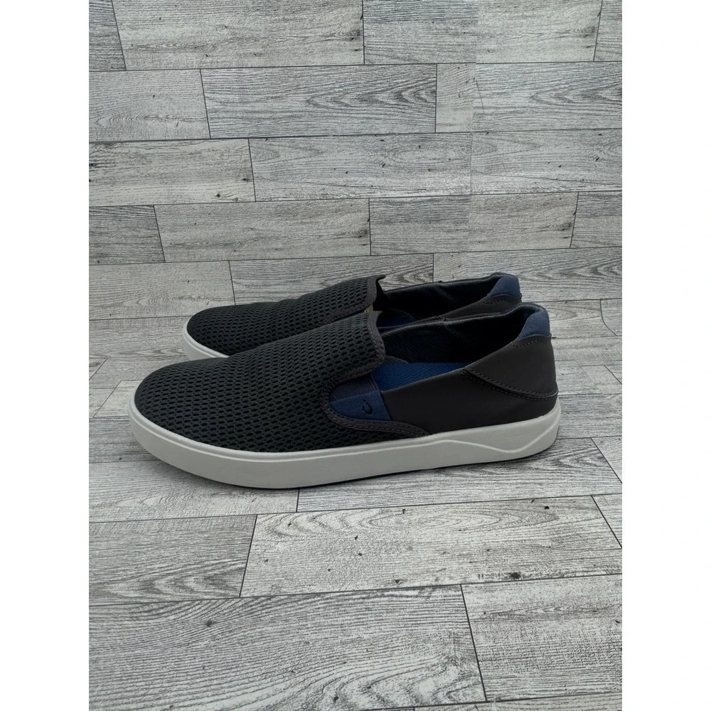 OluKai Lae'ahi Men Sz 10.5 Dark Grey Mesh Slip On Sneakers 10443-PVPV Pavement‎